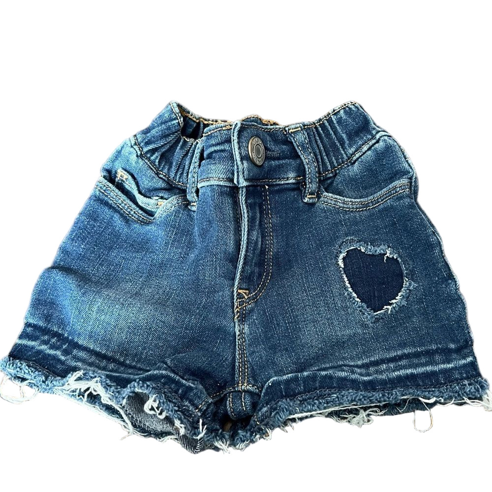 🍭6/$30 Baby Gap Shortie Short Denim Distressed Toddler Girl Shorts - 12-18 m